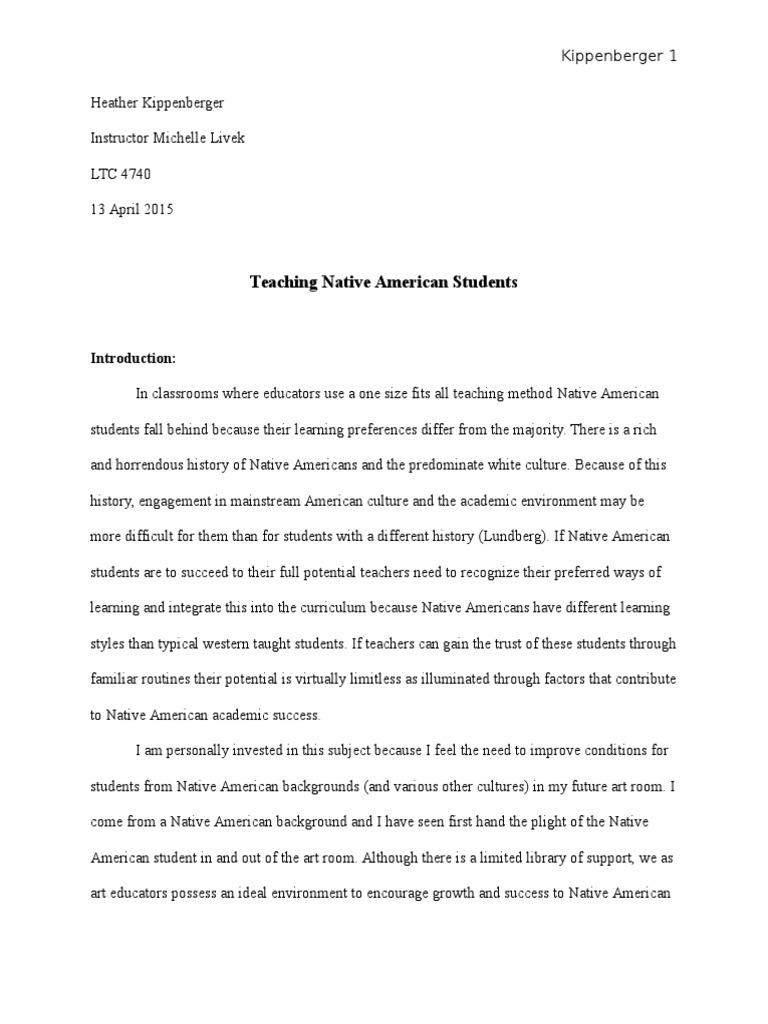 Teaching Strategies for Native American Students | PDF | Native ...