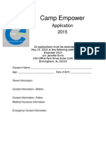 Camp Application 2015