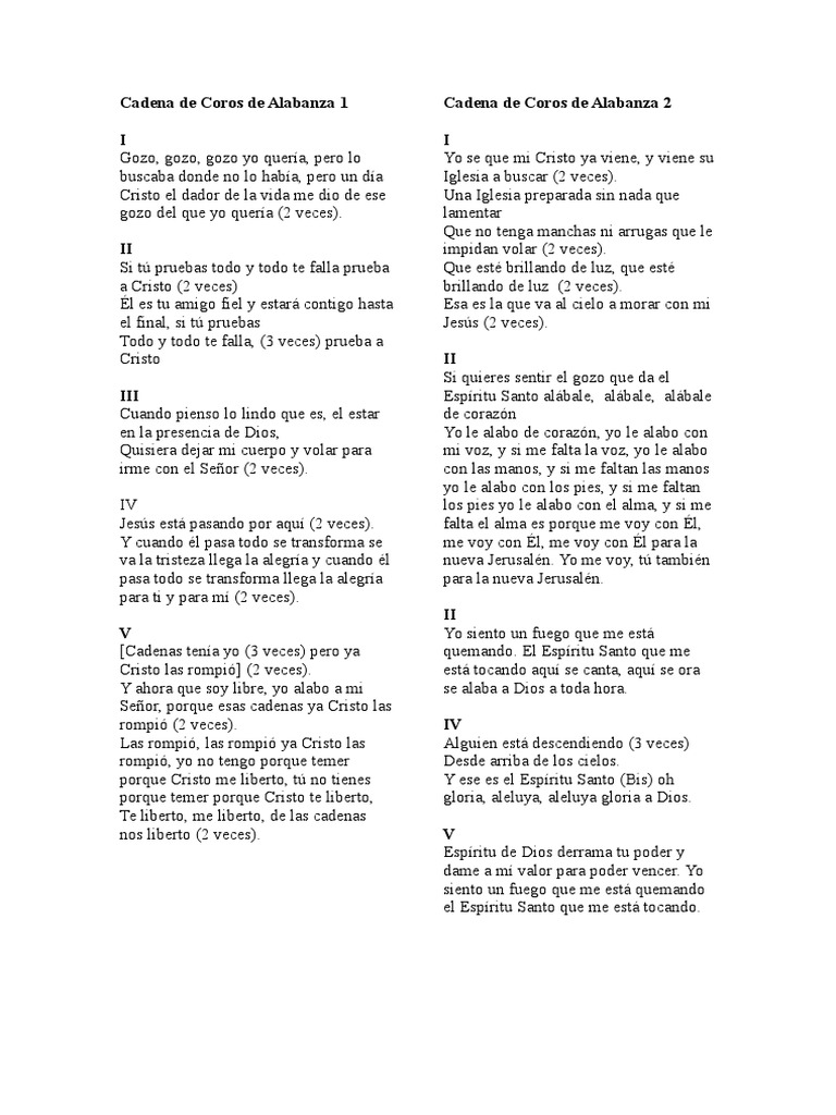 Cadena de Coros PDF Cristo (título) espíritu Santo