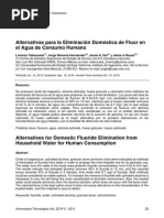 Alternativas Para La Eliminación Doméstica de Fluor En
