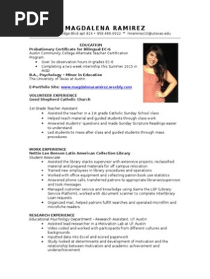 teacher resume