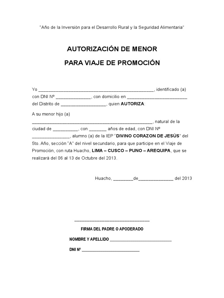 Autorizacion de Viaje PDF