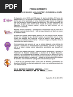 PRONUNCIAMIENTO Federeción de Mujeres Adolescentes y Jóvenes de la región Ayacucho
