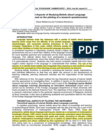 Theoretical Aspects of Studying Beliefs about Language Learning (based on the piloting of a research questionnaire)