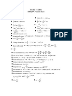 Faculty of EHSE SMA209: Formula Sheet: C X XDX DX DX X G X F DX X G X F DX X G X F