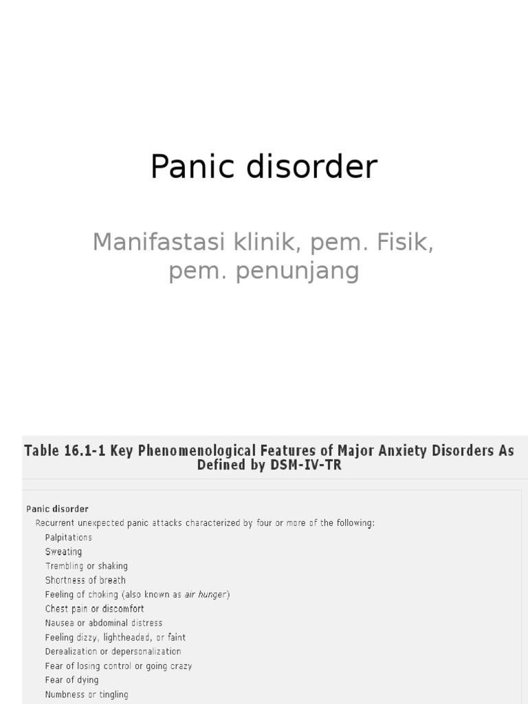 Panic Disorder Diagnosis Guide | PDF | Self-Improvement