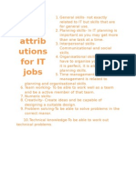 Skills and Attrib Utions For IT Jobs