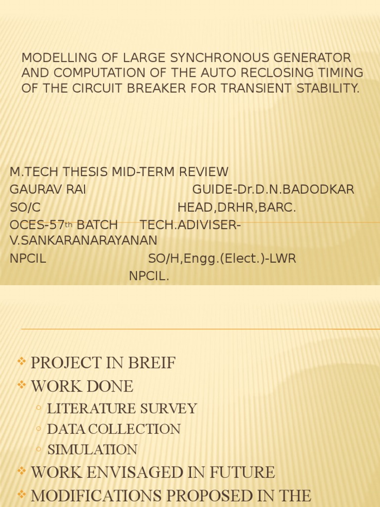 Modelling of Large Synchronous Generator and Calculating The | PDF ...