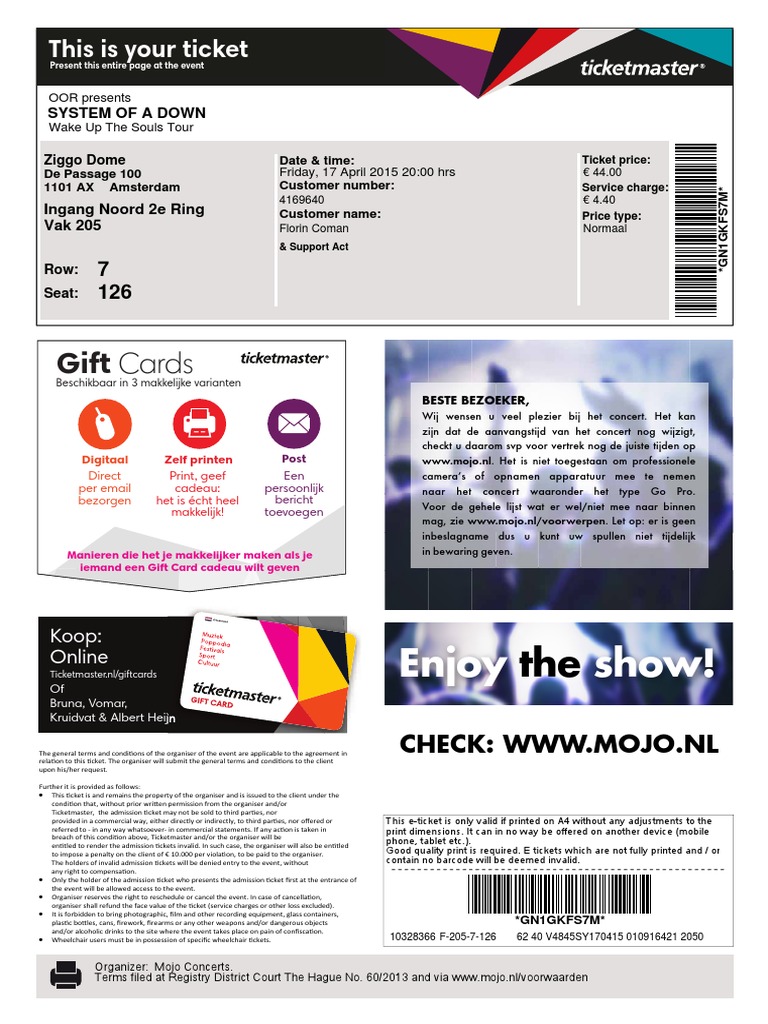 Ticket SOAD | PDF | Business