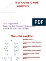 Analysis of Analog IC MOS amplifiers parameters and concepts