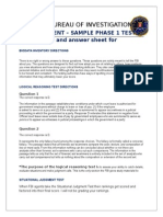 Sample Test Answer Sheet