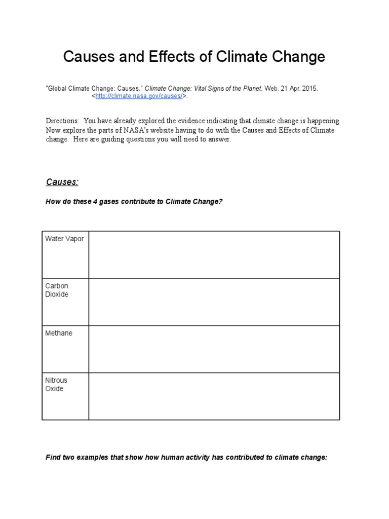 Causes and Effects of Climate Change | PDF