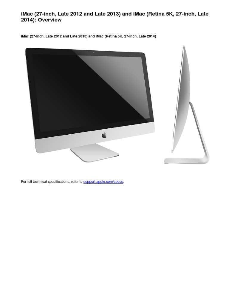 Service Manual IMac 27-Inch, Late 2012 and Late 2013 and IMac Retina 5K