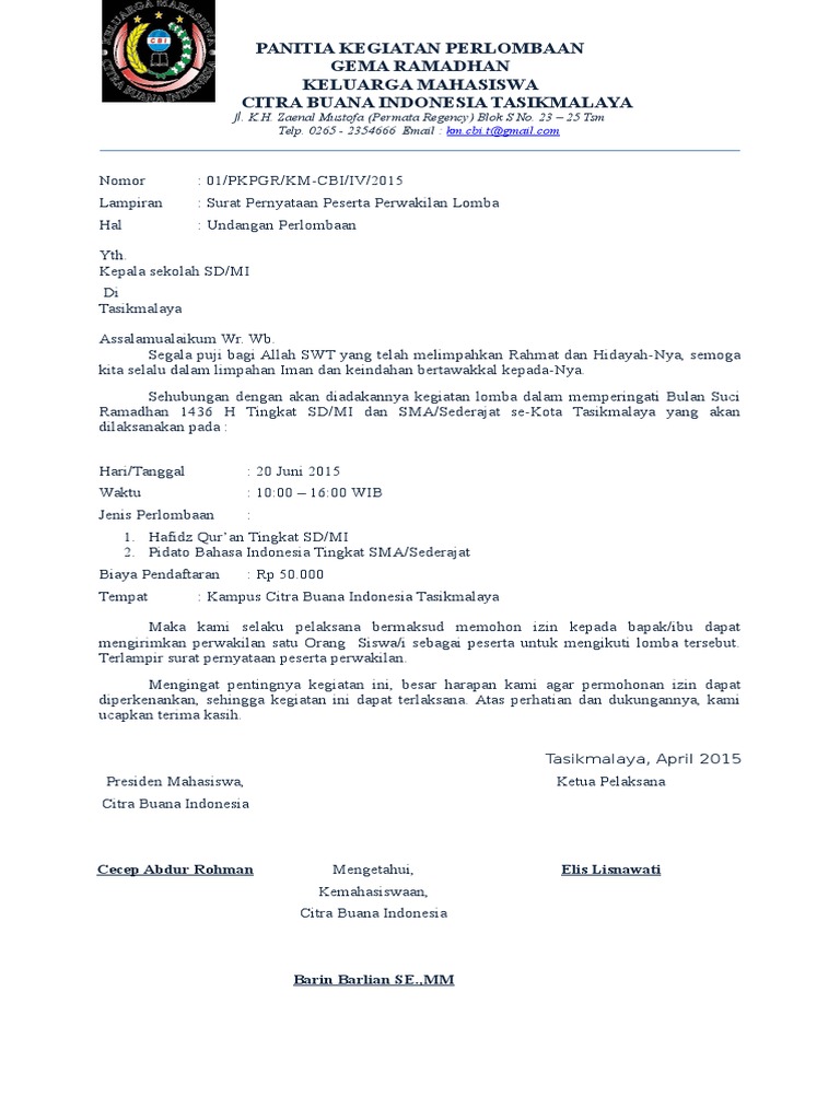 72 Contoh Undangan Lomba Pidato Bahasa Inggris Gratis