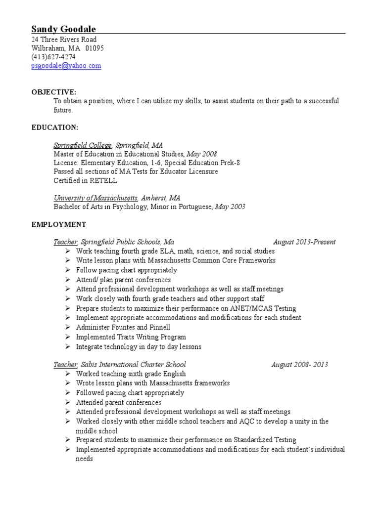 Experienced Educator Resume Summary | PDF | Special Education | Teachers