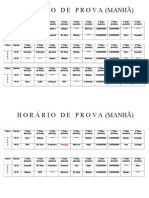 Horário de Provas 1º Bimestre