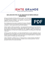 Declaración Por Ley de Creación de Ferrocarriles Argentinos