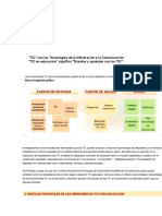 "TIC" Son Las Tecnologías de La Información y La Comunicación. "TIC en Educación" Significa "Enseñar y Aprender Con Las TIC"