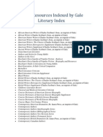 Gale Literary Index Resource List