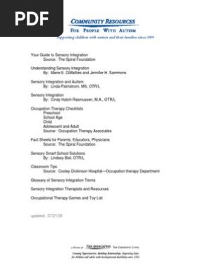 Sensory Integration_Information Packet