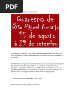 QUARESMA  SÃO MIGUEL ARCANJO _ CATÓLICOS 