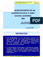 Forum: Información Estadística de Las Cooperativas en El Iv Censo Nacional Económico 2008
