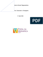 Exercícios de trigonometria sobre secante, cossecante e cotangente