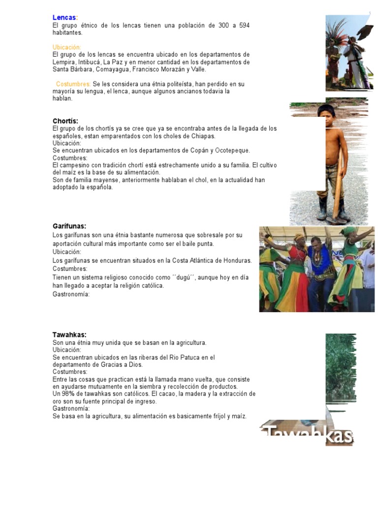Grupos Etnicos de Honduras PDF Pueblos