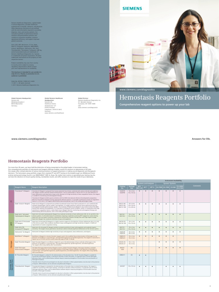 Hemostasis Testing Portfolio _ Haemostasis testing – YVOHE