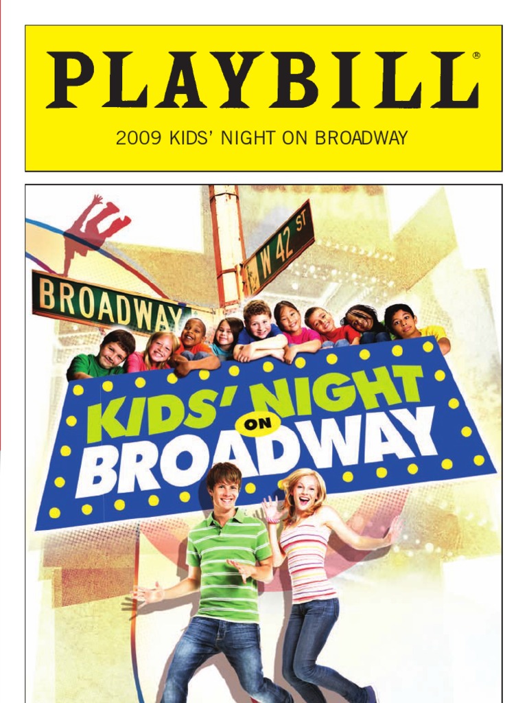 Kids' Night On Broadway Playbill PDF Theatre Entertainment