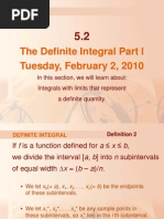 The Definite Integral Part I Tuesday, February