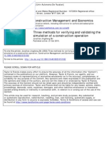 Three Methods For Verifying and Validating The Simulation of A Construction Operation