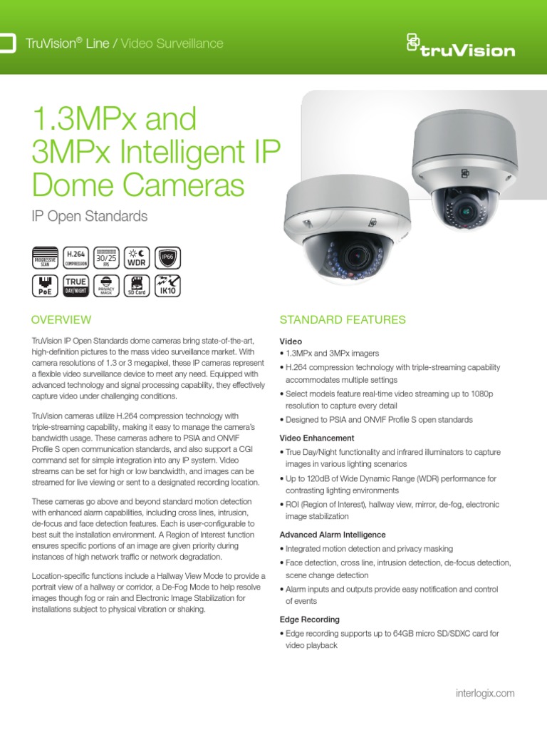 Intx 3mp Intlgnt Ip Dome Cam | PDF | Video | Closed Circuit Television