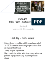 History of Public Health KNES 400 Spring 2015