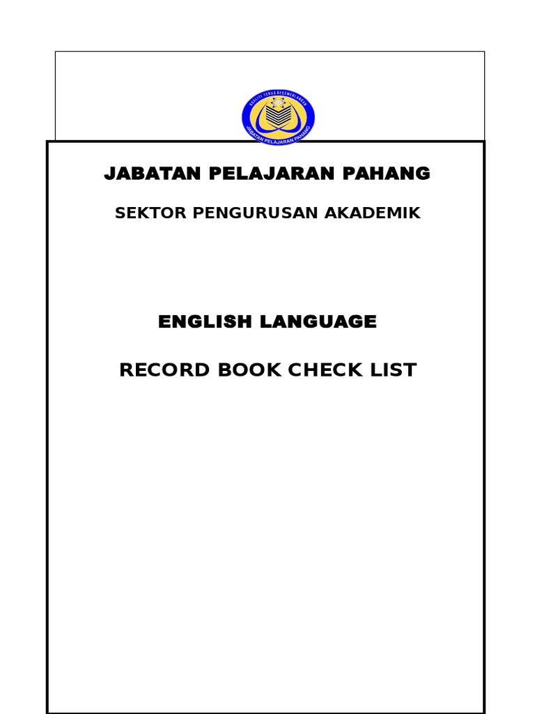 English Language Record Book Guidelines | PDF | Lesson Plan | Curriculum
