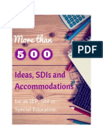 List of Sdis and Accommodations For Ieps