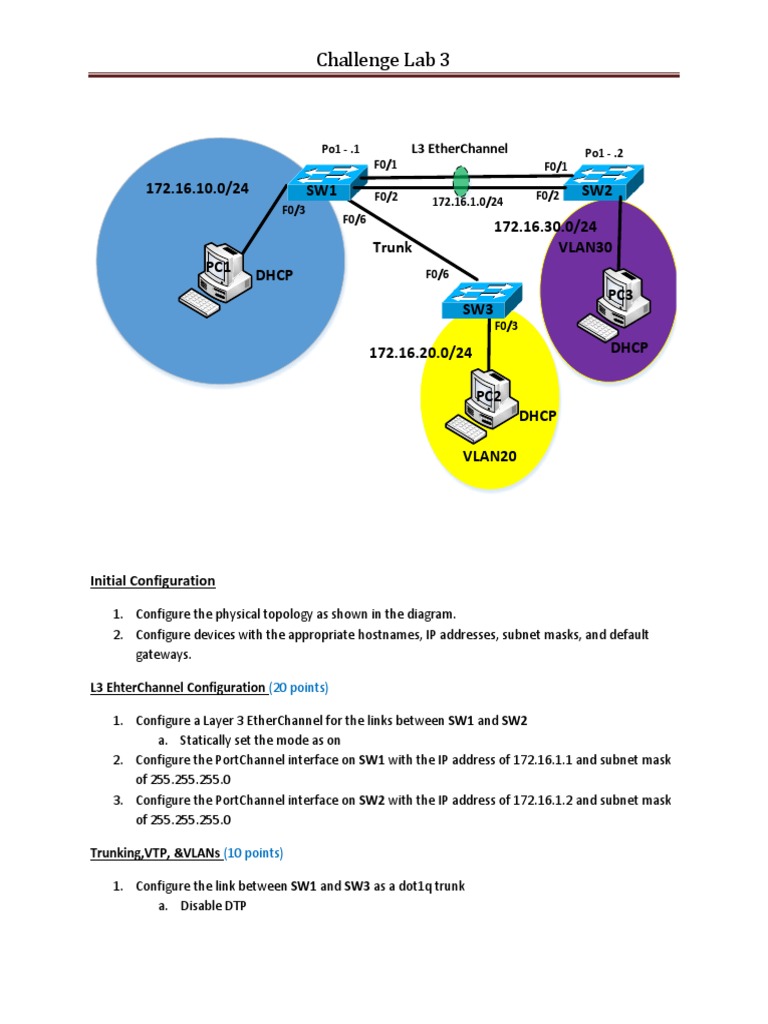 Network Configuration Challenge Lab 3 | PDF | Science & Mathematics ...