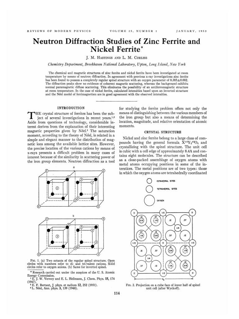 5'eutron Ies Zinc Ferrite Ani. Errite 3ii1rection Stuc5'ic PDF