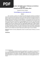 Teachers' and Learners' Preferences On Oral Error Correction