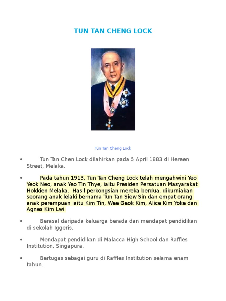 Tun Tan Cheng Lock  PDF