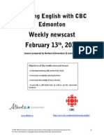 Weekly Newscast February 13, 2015: Learning English With CBC Edmonton