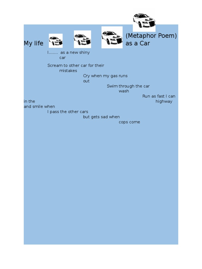 Life as a Car: A Metaphor Poem | PDF