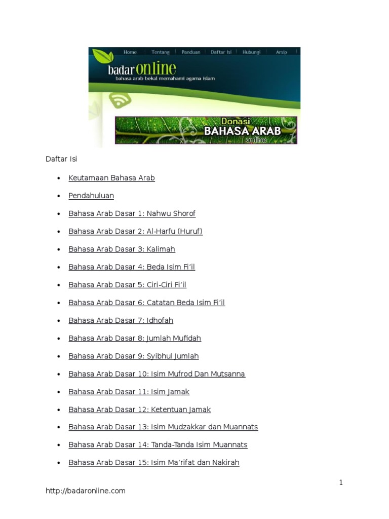 Bahasa Arab Dasar 1 Bahasa Arab Dasar 1
