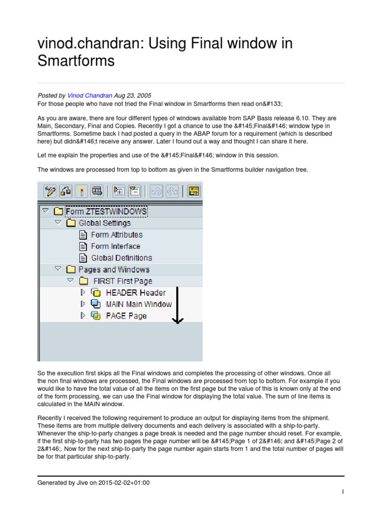 Final Window in Smartforms Control Flow Computer Engineering