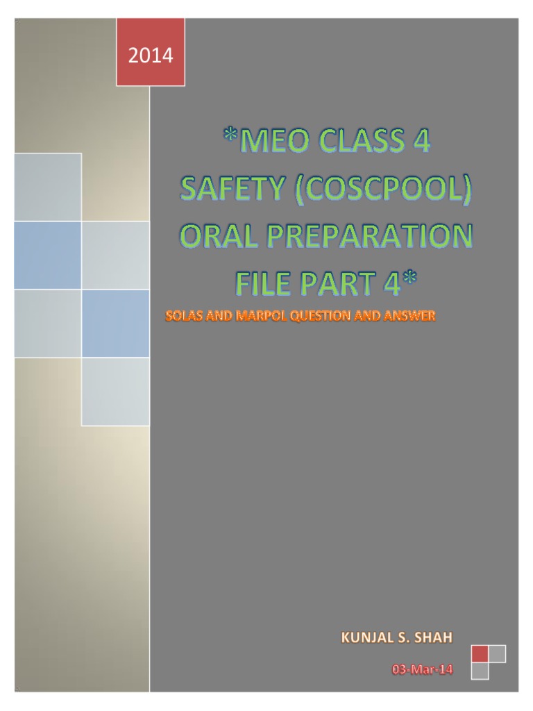 MEO Class 4 Safety Oral Prep Guide | PDF | Audit | Ships