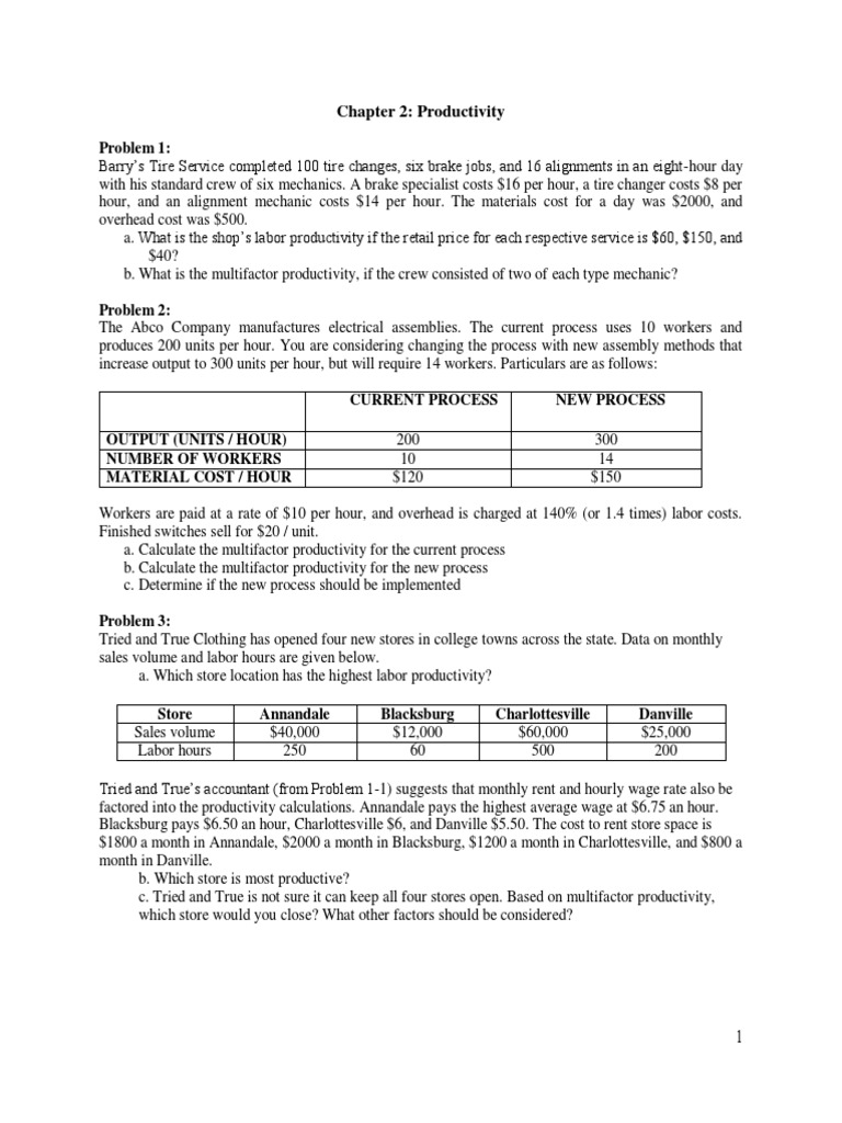 Chapter 2 Problems1 | PDF | Labour Economics | Output (Economics)