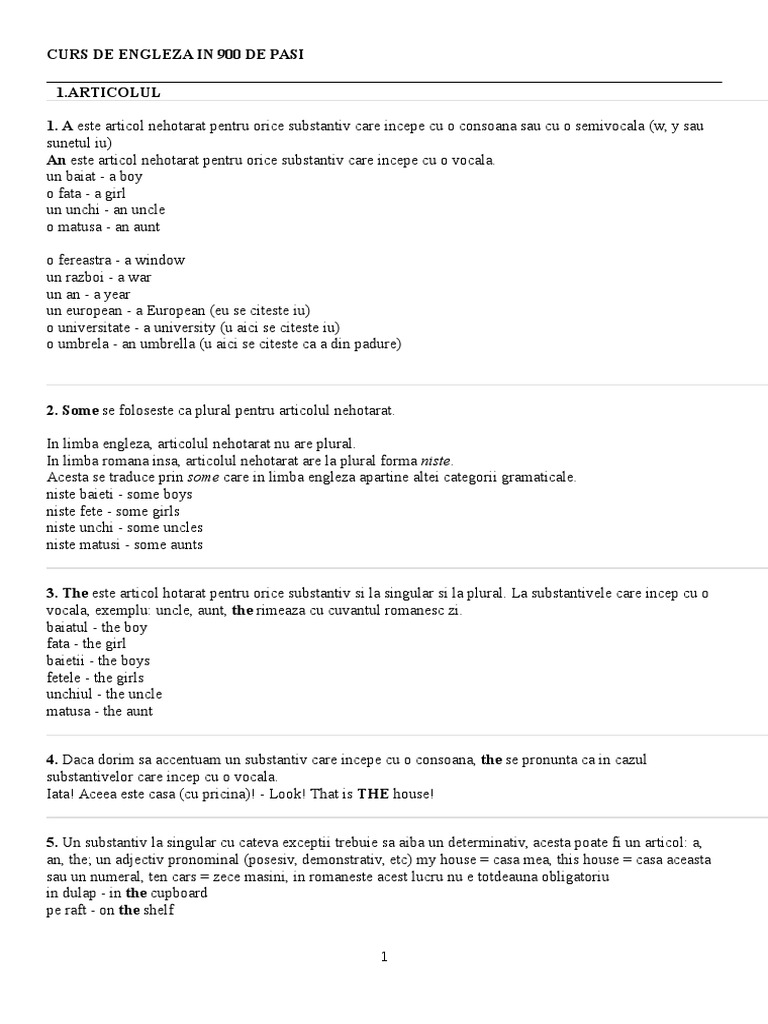 Curs De Engleza In 900 De Pasi