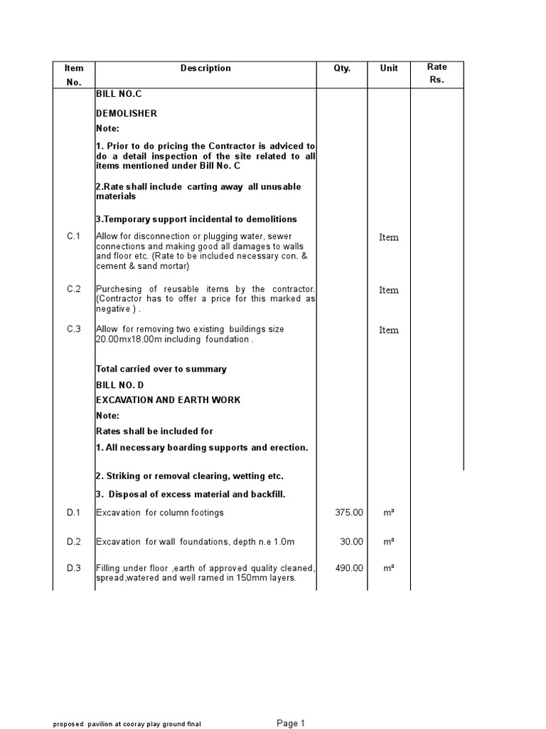 Building Boq Sample | Electrical Wiring | Plumbing