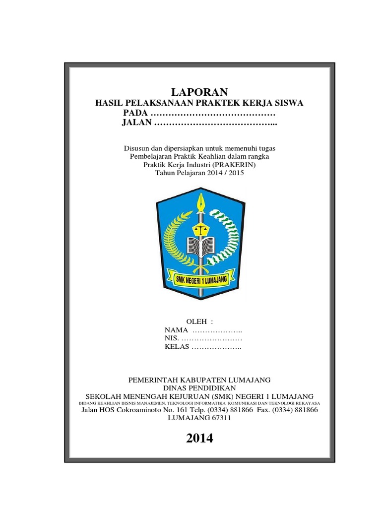 Contoh laporan pkl smk akuntansi