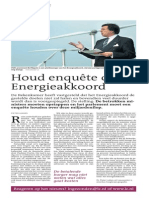 Houd Enquête Over Energieakkoord: Dagstelling